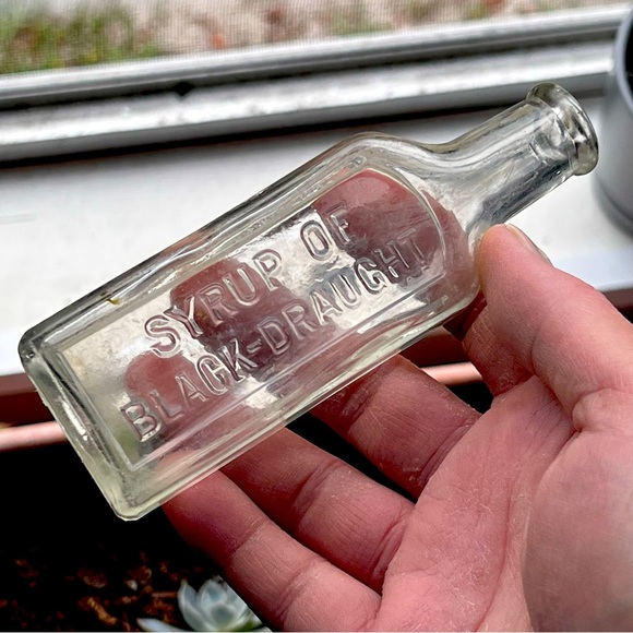 Other Vintage Glass Bottle Syrup Of Blackdraught Cork Top Bottle Ca